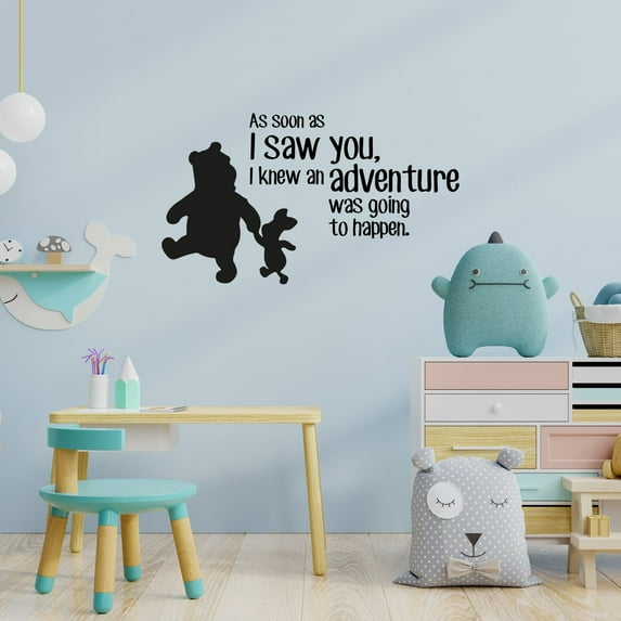 Going To Happen Pooh Piglet Life Postive Quote Cartoon Wall Sticker Art Decal Girls Boys Room Bedroom Nursery Kindergarten House Fun Home Decor Stickers Wall Art Vinyl Decoration Size (18x20 inch)