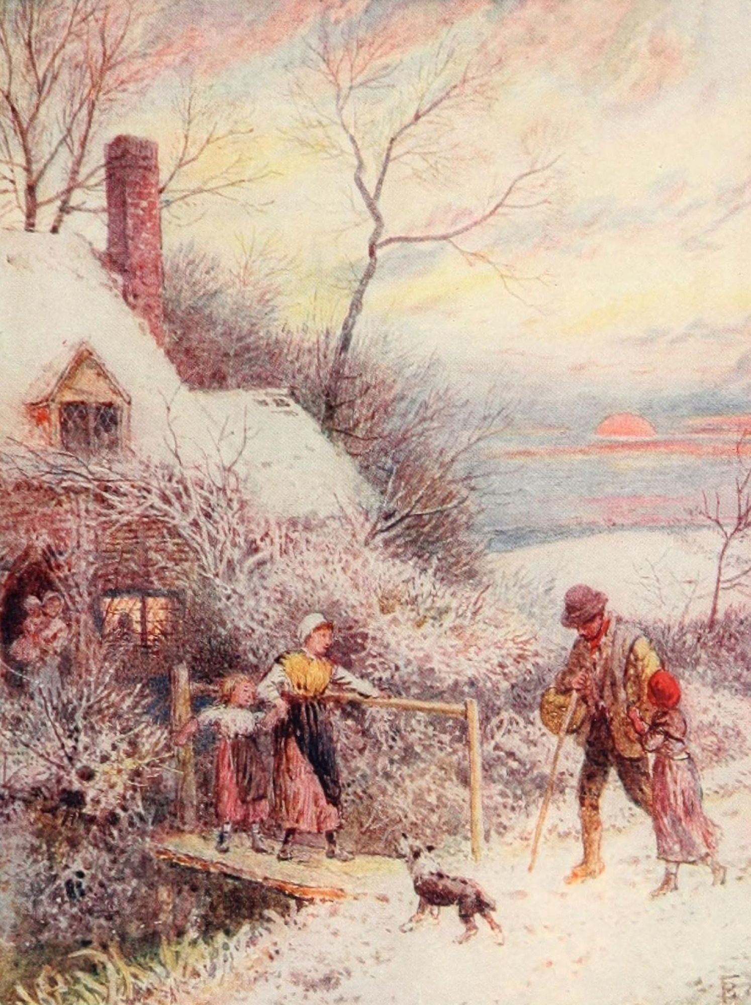 Going Home Canvas Art - Myles Birket Foster (18 x 24)
