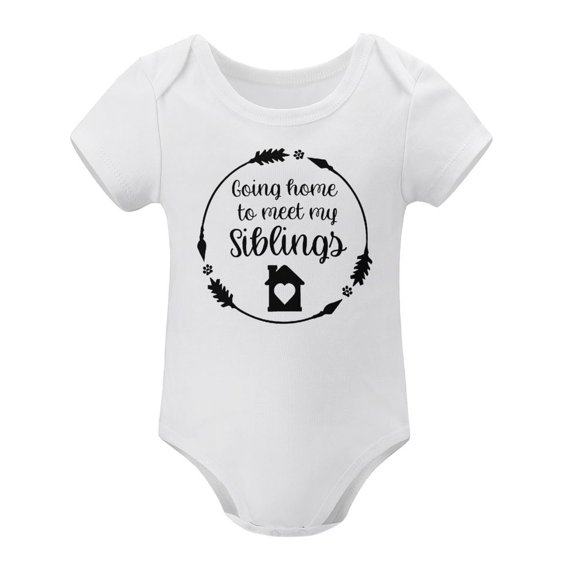 Going Home to Meet My Siblings - Baby Clothes - Funny Newborn Bodysuit Outfits for Boys And Girls White-style-1 9months