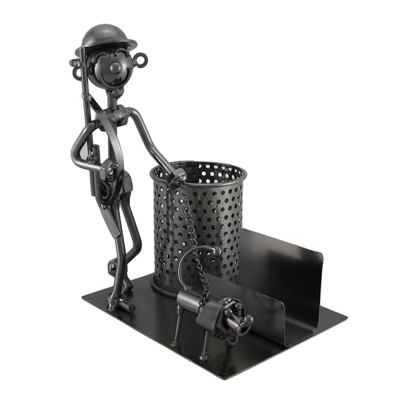 Going Hunting Sculptured Metal Pen and Business Card Holder