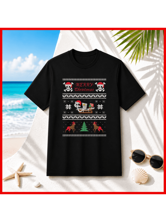 Going Merry Christmas Funny Anime Pirate Ship Holiday Pun Unisex T-Shirt V90270, S-5XL