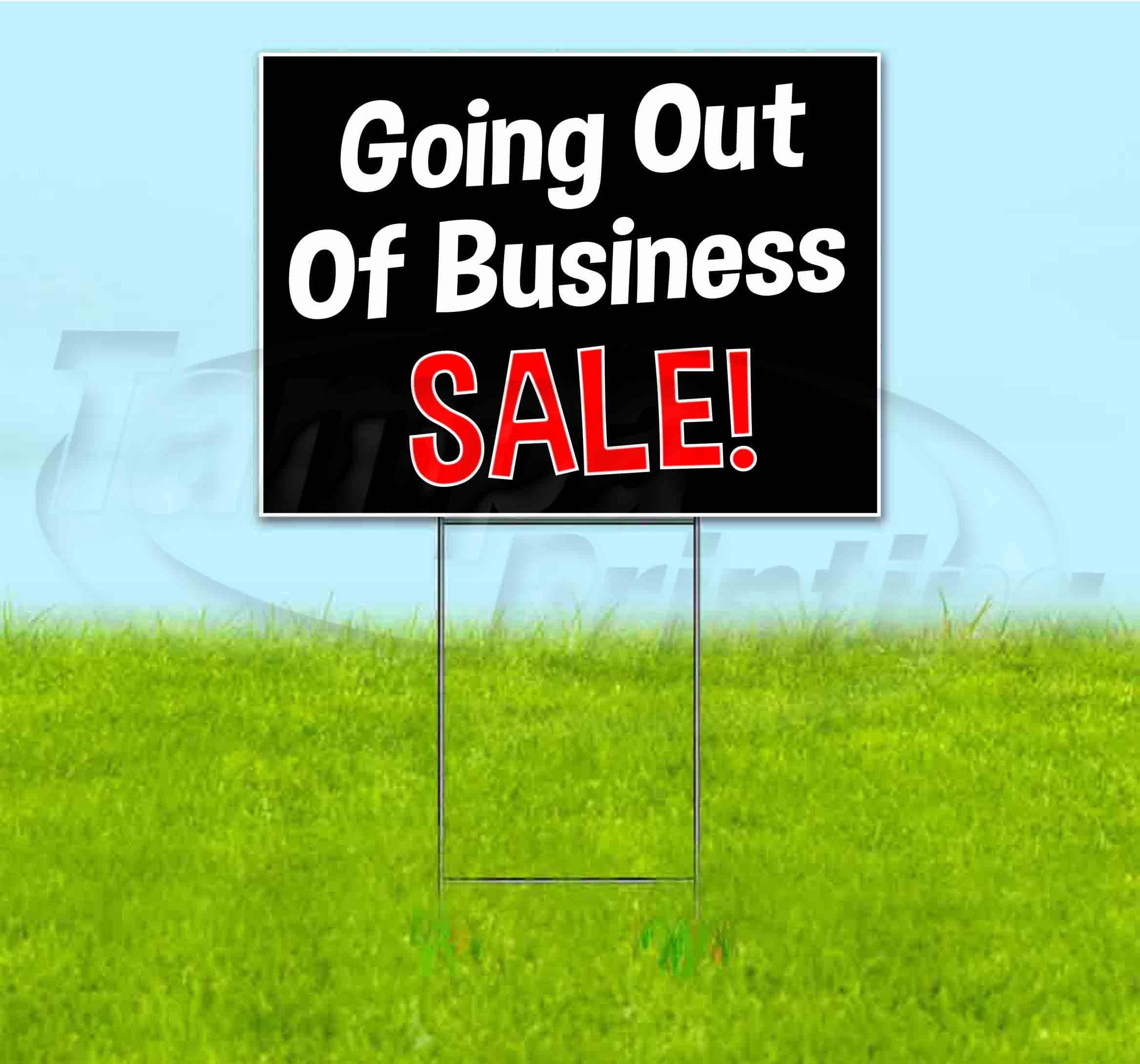 Going Out Of Business Sale (18" x 24") Yard Sign, Includes Metal Step Stake