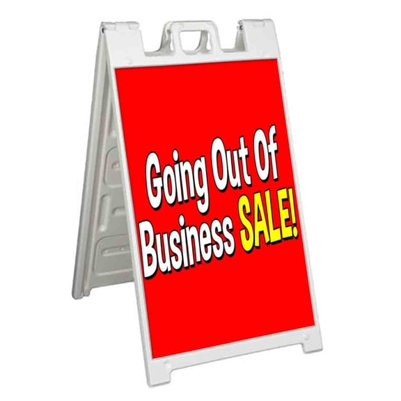 Going Out Of Business Sale (24" X 36") Standard A-Frame Signicade, Includes Decal Applied To Stand