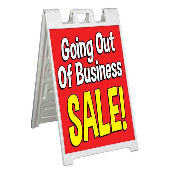 Going Out Of Business Sale (24" X 36") Standard A-Frame Signicade, Includes Decal Applied To Stand