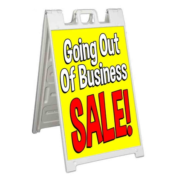 Going Out Of Business Sale (24" X 36") Standard A-Frame Signicade, Includes Decal Applied To Stand