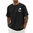 thumbnail image 1 of Going Out Shirts for Men Print Short Sleeve Crew Neck Comfort Beach Vacation Clothes for Men,Black,6XL, 1 of 4