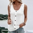 thumbnail image 1 of Going Out Tops Sawvnm Women's Plus Size Summer Fashion U-Neck Tank Top Solid Casual Caverns Sleeveless Tank Top White XXL Great Gifts for Less, 1 of 7