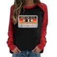 thumbnail image 1 of Going Out Tops for Women Hot Sale Women's Round Neck 1972Print Long-sleeved Casual Blouse Pullover Tops Built In Bra Tank Tops for Women long sleeve shirts for women dressy, 1 of 3