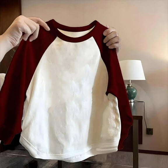 Going Out Tops for Girls Boys Long Sleeve Crewneck Sweatshirts Size 1-11 Toddlers Tweens Casual Color Block Pullover Comfort Basic Tees Shirts