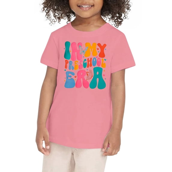 Going Out Tops for Little Boy First Day of School In My Preschool Kindergarten Beach Vacation Essentials,Pink,5-6 Years