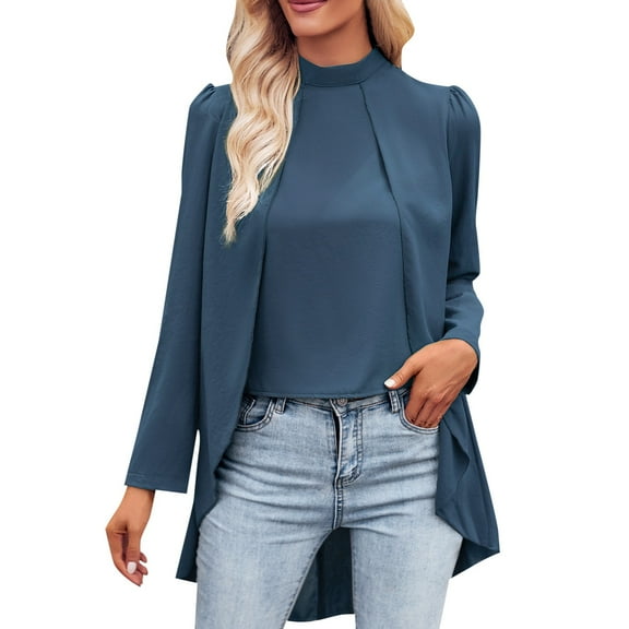 Going Out Tops for Women Long Sleeve 3/4 Length Sleeve Womens Tops Dressy Casual Blouses V Neck T Shirts with Smocked Cuffs