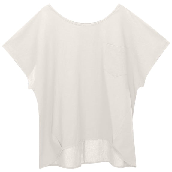 Going Out Tops for Women Pure Color Pocket Loose Short Sleeve Relaxed Fit Beach Vacation Clothes for Women,Beige,4XL