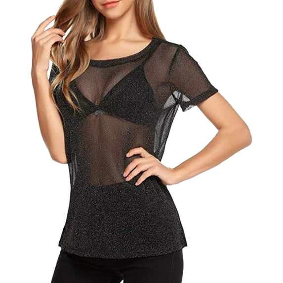 Going Out Tops for Women Sheer Look Long Sleeve Layering Top Blouse Everyday Outfit Layer Dressy Tops for Women