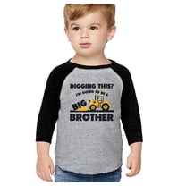 Going To Be Big A Brother Tractor Lover 3/4 Sleeve Baseball Jersey Toddler Shirt 4T Dark Gray
