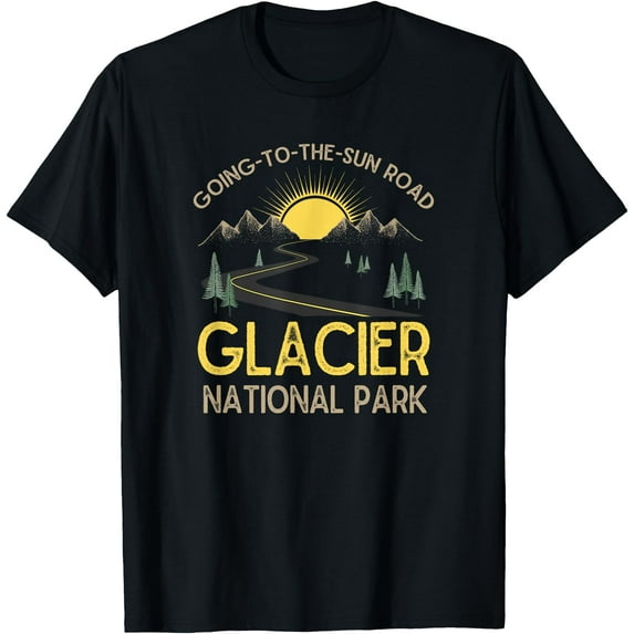 Going-To-The-Sun Road Glacier National Park Retro Montana Unisex T-Shirt for Men Women Kids Toddler,Black Color,Size 2T