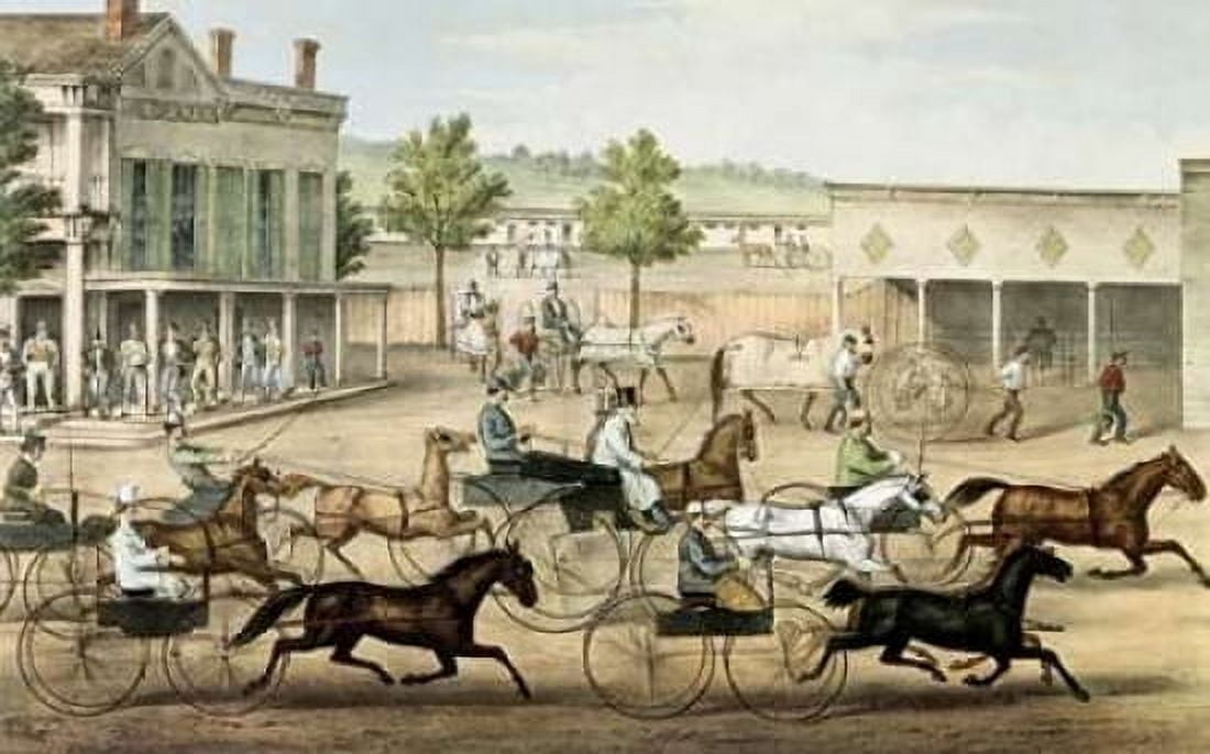 Going To The Trot Canvas Art - Currier and Ives (24 x 36)