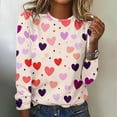 thumbnail image 1 of Going Out Tops for Women Viikei Womens Tops Clearance under $5 Long Sleeves,Women's Top Valentine's Day Fashion Three-dimensional Print Loose Comfortable T-shirt Long Sleeve Crewneck Top Multicolor M, 1 of 4
