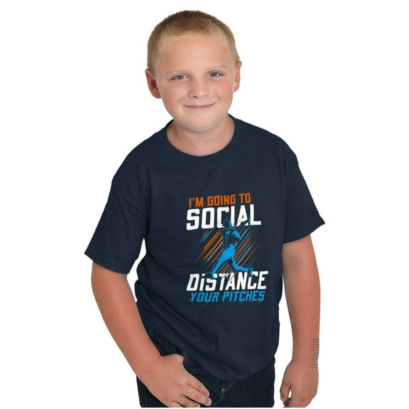 Going to Social Distance Your Pitches Boys Kids T Shirt Tees Tops Teen Brisco Brands XS