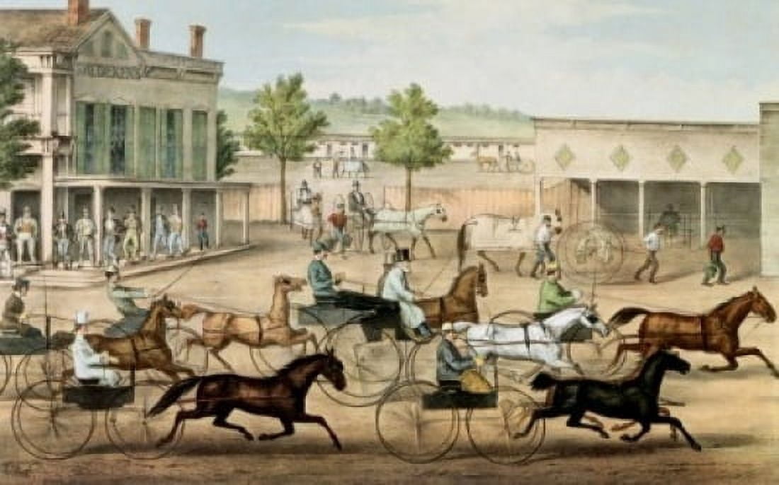 Going to the Trot Currier & Ives (active 1857-1907American) Canvas Art - Currier & Ives (24 x 36)