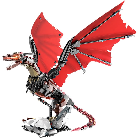 Goirzi 1018Pcs Fire Dragon Building Blocks Set – Mythical Creature Building Blocks Toys for Kids and Adults