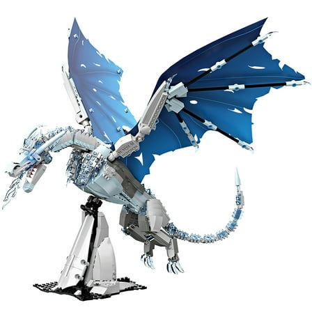 Goirzi 1019Pcs Ice Dragon Building Blocks Set – Mythical Creature Building Blocks Toys for Kids and Adults