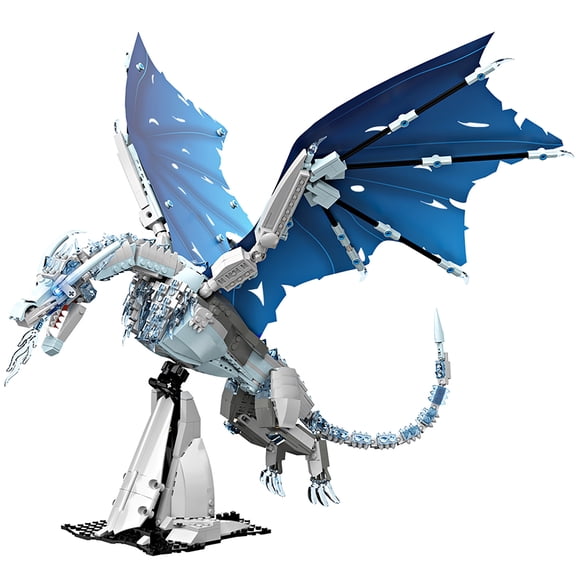 Goirzi 1019Pcs Ice Dragon Building Blocks Set – Mythical Creature Building Blocks Toys for Kids and Adults