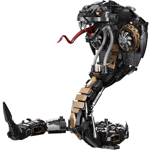 Goirzi 1036Pcs Mechanical Black Cobra Building Blocks Set - Animals Building Blocks Toys for Kids and Adults