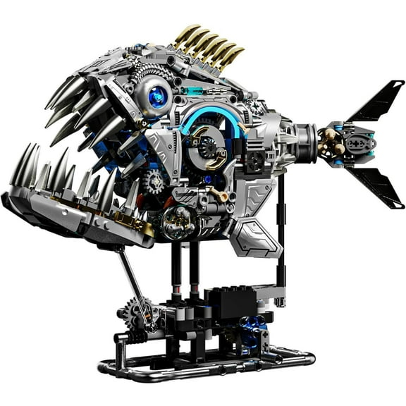 Goirzi 1085Pcs Mechanical Piranha Building Blocks Set - Animals Building Blocks Toys for Kids and Adults