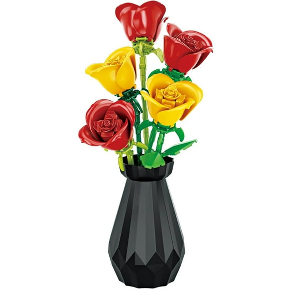 Goirzi 249Pcs Rose Building Blocks Set - Artificial Flowers Building Blocks Toys for Kids and Adults