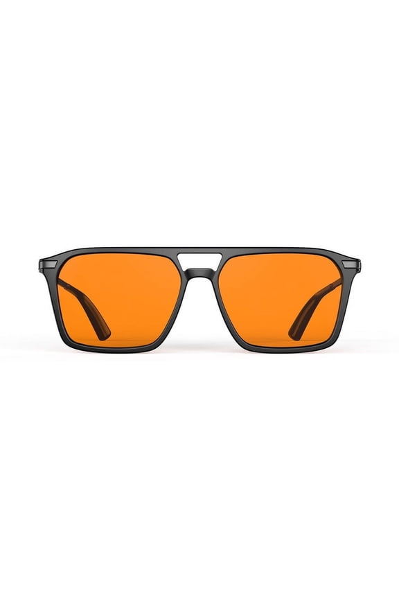 100% Orange Blue Light Blocking Glasses-Amber Tint Gaming Glasses for Better Sleep/Eyes Strain/Light Sensitive-Ultra Light & Spring Hinges for Better Comfor