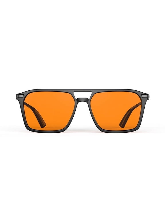 100% Orange Blue Light Blocking Glasses-Amber Tint Gaming Glasses for Better Sleep/Eyes Strain/Light Sensitive-Ultra Light & Spring Hinges for Better Comfor
