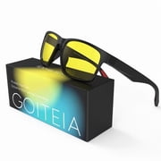 Goiteia Yellow Gaming Blue Light Glasses for Men, Computer Glasses for Long Hours of Gaming, No Eye Strain&Blurry