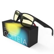 Goiteia Yellow Gaming Blue Light Glasses for Men, Computer Glasses for Long Hours of Gaming, No Eye Strain&Blurry