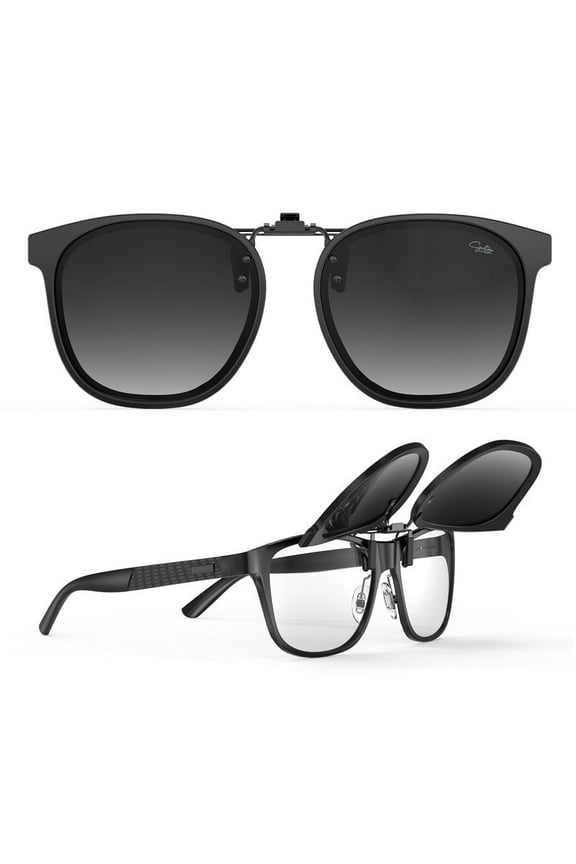 Oversized Polarized Clip on Sunglasses over Prescription Glasses for Women Men, Round Stylish Framed Like Sunglasses