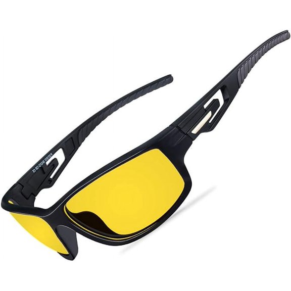 Goiteia Polarized Sunglasses for Sports Men Women, Wrap Around, Yellow
