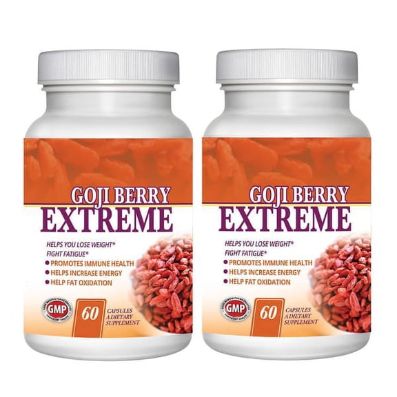 Goji Berry All Natural Antioxidant Fruit Complex - 2 Bottles (60 Capsuiles /bottle)