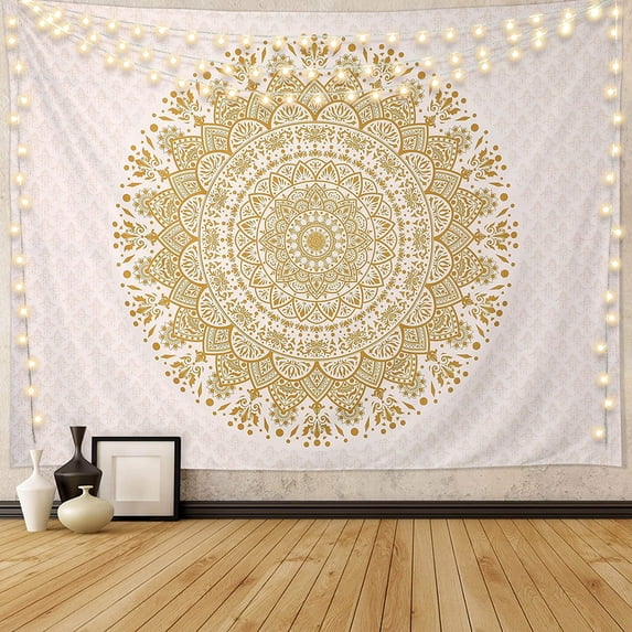 Gojian Black Blue Mandala Tapestry Wall Hanging Vintage Tapestries Aesthetic Hippie Wall Decor Bohemian Wall Art Boho Home Decoration for Bedroom,Living Room,Dorm