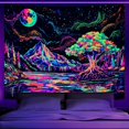 thumbnail image 1 of Gojian Black and White Tapestry Starry Night Mountain Tapestries for Bedroom Aesthetic Moon and Stars Tapastry's Wall Hanging Dark Nature Forest Wall Tapestry for Living Room Dorm, 1 of 6