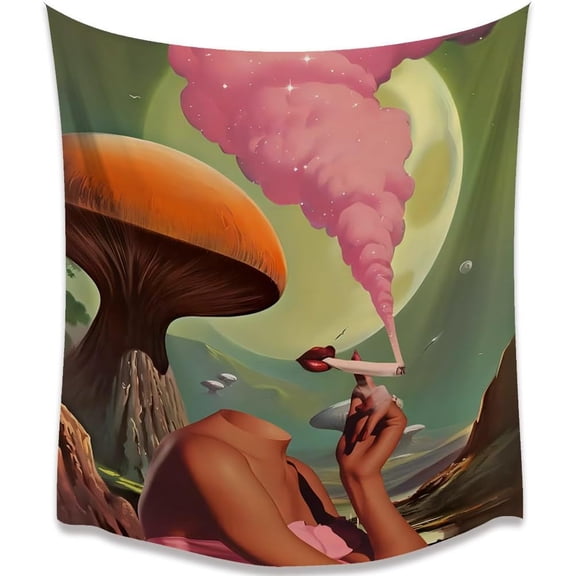 Gojian Boho Wall Decor Orange Frog Tapestr Vintage Hanging with Playing Banjo Wall Aesthetic Tapestry for Bedroom Living Room Dorm