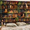 thumbnail image 1 of Gojian Forest Library Tapestry Tree Bookshelf Tapestries Wall Hanging Vintage Fantasy Fairy Treehouse Book Tapestry for Bedroom Living Room Dorm Classroom, 1 of 6