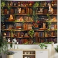 thumbnail image 1 of Gojian Forest Library Tapestry Tree Bookshelf Tapestries Wall Hanging Vintage Fantasy Fairy Treehouse Book Tapestry for Bedroom Living Room Dorm Classroom, 1 of 6