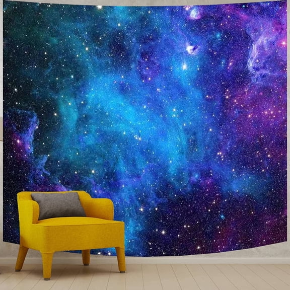 Gojian Galaxy Tapestry for Bedroom Aesthetic Space Blue Night Starry Sky Stars Universe Tapestry Mysterious Nebula Wall Hanging Backdrop Room Decor for Bedroom Living Room