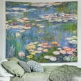 thumbnail image 1 of Gojian Monet Waterlily Wall Tapestry, Green Floral Plant Art for Bedroom Girls Boys, Small Nature Flower Pond Wall Hanging, Watercolor Tapestries for Living Room Dorm Decor, 1 of 6