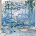 thumbnail image 1 of Gojian Monet Waterlily Wall Tapestry, Green Floral Plant Art for Bedroom Girls Boys, Small Nature Flower Pond Wall Hanging, Watercolor Tapestries for Living Room Dorm Decor, 1 of 6