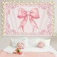 thumbnail image 1 of Gojian Pink Tapestry Coquette Pink Aesthetic Bedroom Hanging Wall Art Preppy Tapestry Decor Kit Cute Room Decoration for Women Girls Room Dorm Apartment, 1 of 6