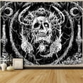 thumbnail image 1 of Gojian Skull Tapestry, Gothic Horror Moon Skeleton Mystic Dark Tapestries for Bedroom Grunge Wall Hanging Black and White, 1 of 6