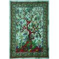 thumbnail image 1 of Gojian Tapestry Green Tree of Life Wall Hanging – Indian Cotton Full Size Bedspread, Picnic Sheet, Wall Decor,, Wall Art for Bedroom, 1 of 6