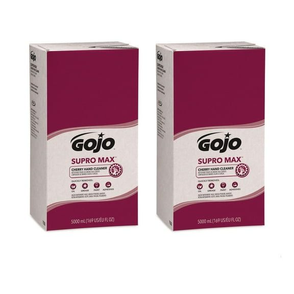 GOJO Industries 7582-02 SUPRO MAX 5,000 milliliter Heavy Duty Hand Cleaner Refill for GOJO PRO TDX Touch-Free Dispenser - Cherry Scent (2/Carton)