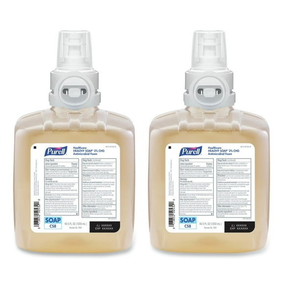 PURELL 7881-02 1200 ml Fragrance-Free Healthy Soap 2.0% CHG Antimicrobial Foam for CS8 Dispensers (2/Carton)