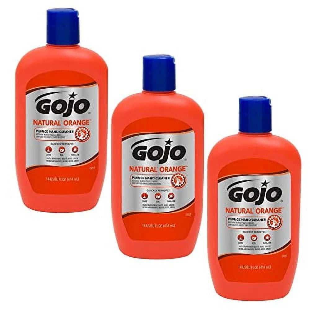 Gojo 957 Natural Orange Pumice Hand Cleaner - 14 oz. - 3 Pack